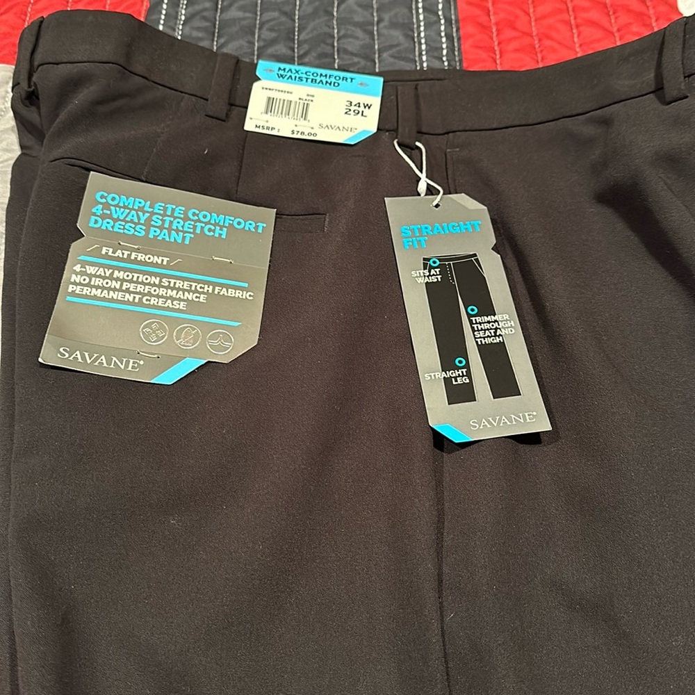 NWT Brand new black dress pants from SAVANE. 34 waist 29 length